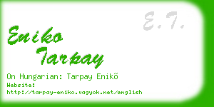eniko tarpay business card